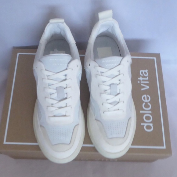 FINAL SALE 🎈 NEW DOLCE VITA Adella Leather Women’s Sneakers Off White NEW - Picture 8 of 13